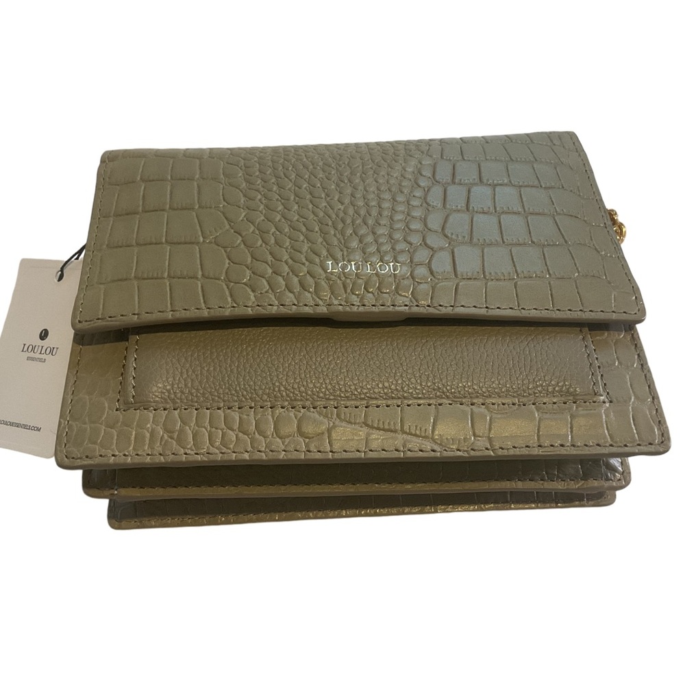Olive Croc Embossed Clutch 31 crossbody 159 DG city chick.